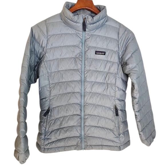 Patagonia Other - Patagonia Girls Berlin Blue Quilted Down Winter Outdoor Puffer Sweater Jacket